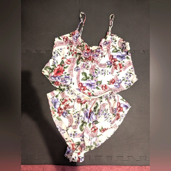 Vintage 1990s Victoria's Secret Gold Label Two Piece Silk Set - Picture 1 of 3